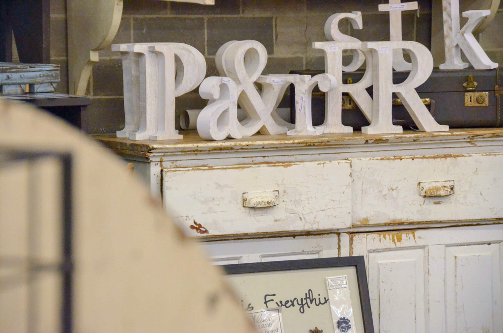 White letters on display at The Market